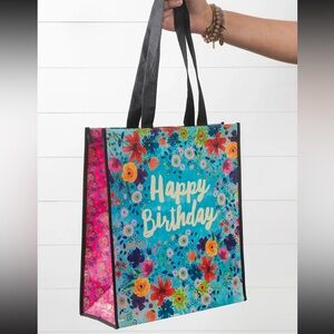 N3 natural Life happy birthday floral bag reusable new